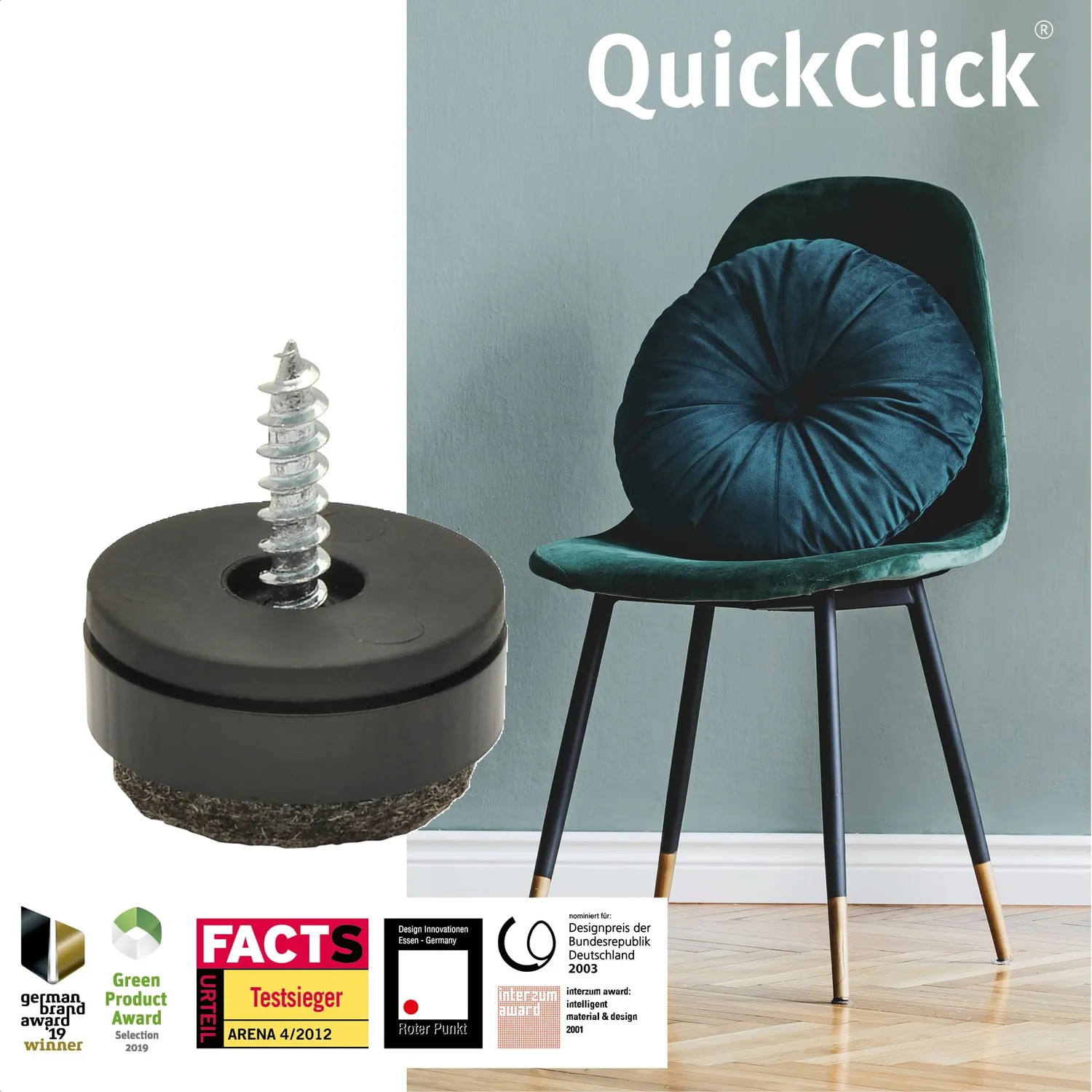 Wagner QuickClick feltrini avvitare 17 mm 4 pezzi lana