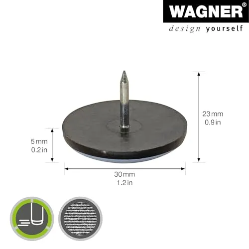 Wagner 15183099 pattini PTFE da inchiodare 4 pezzi Ø 30 mm