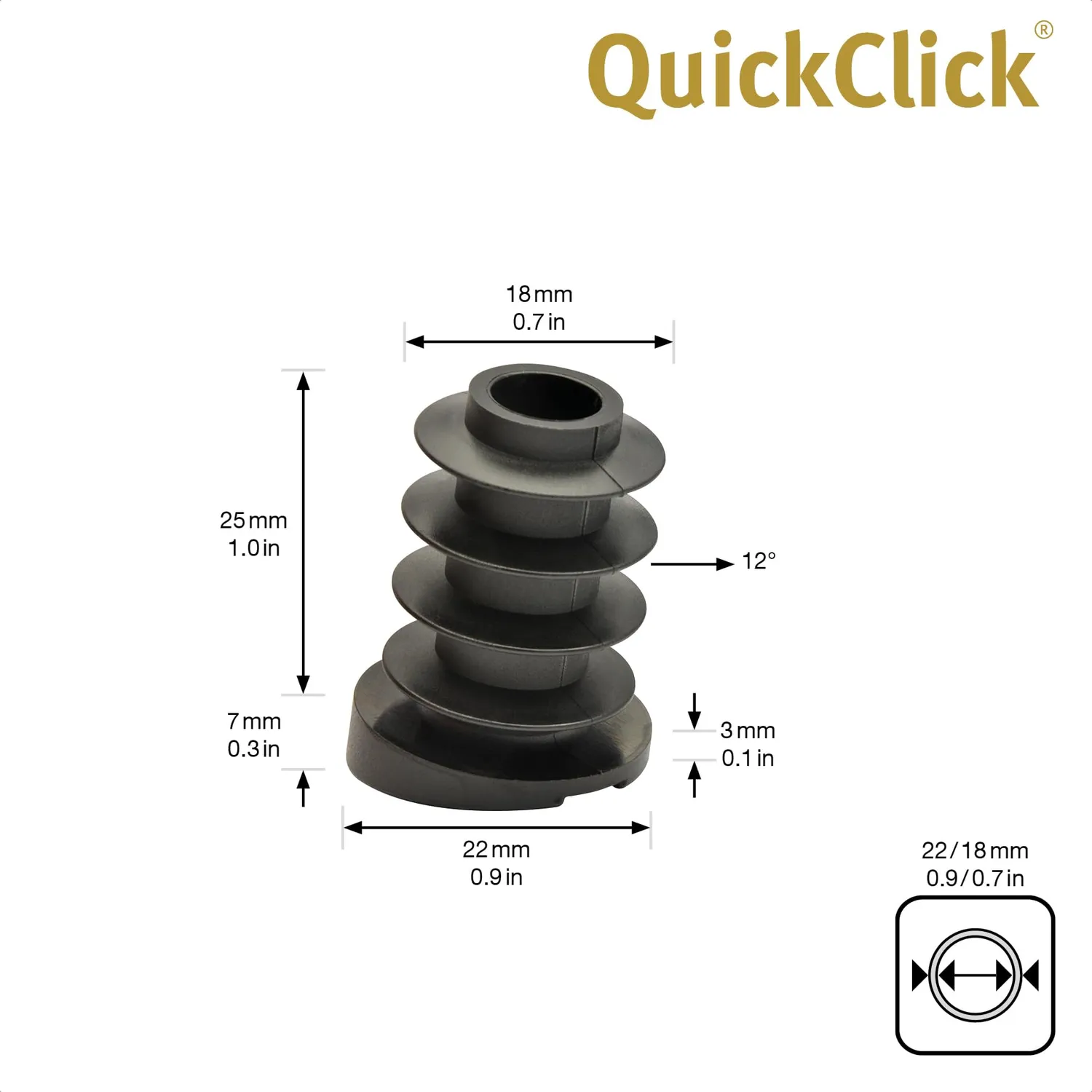 Wagner QuickClick 15787200 base Smart piedini set 4 pezzi 18/22 mm 12°