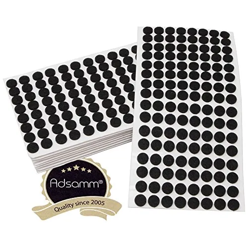 Adsamm feltrini autoadesivi tondi Ø12 mm neri 1280 pezzi sintetici