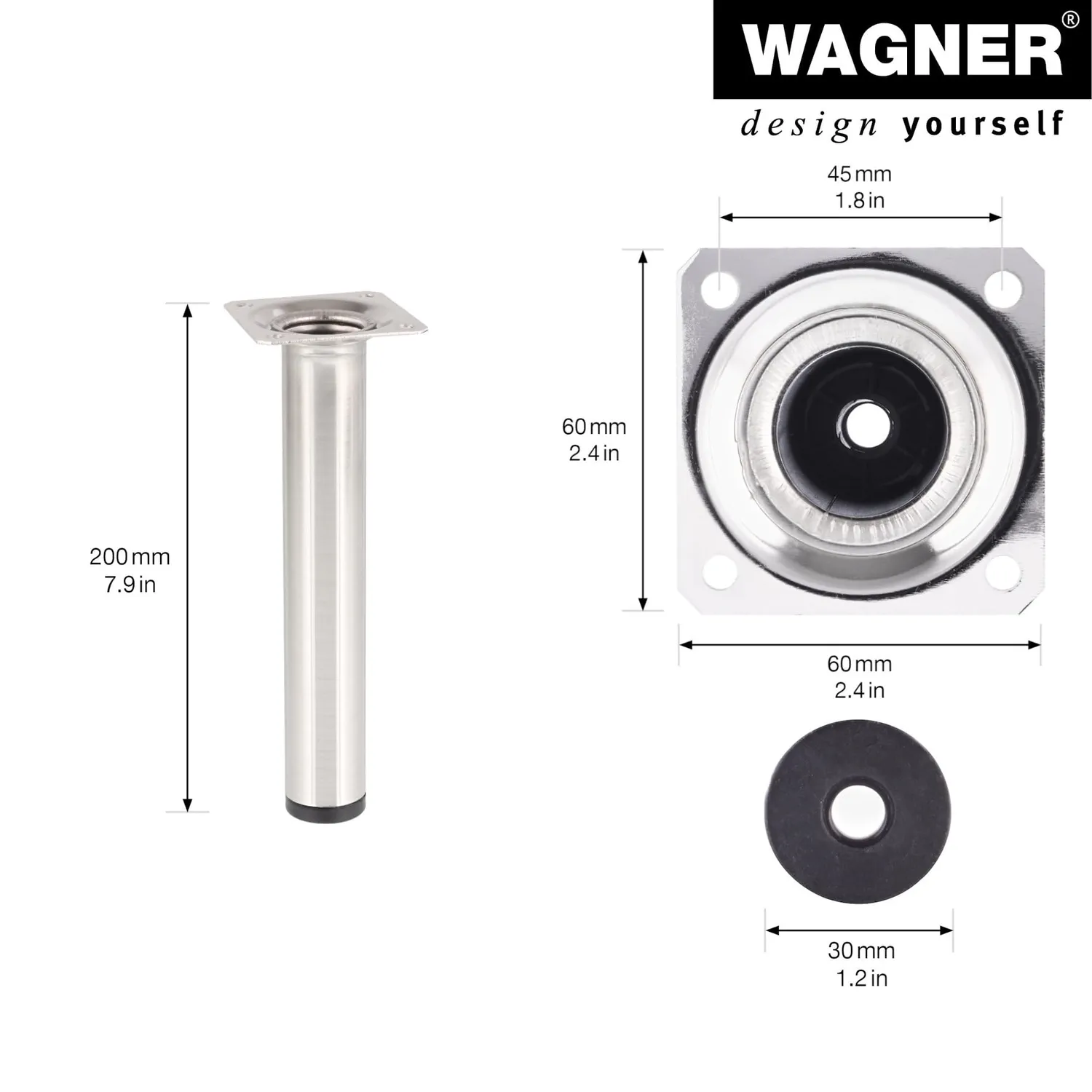 Wagner Classic ST 1120 gamba mobile 200 mm inox