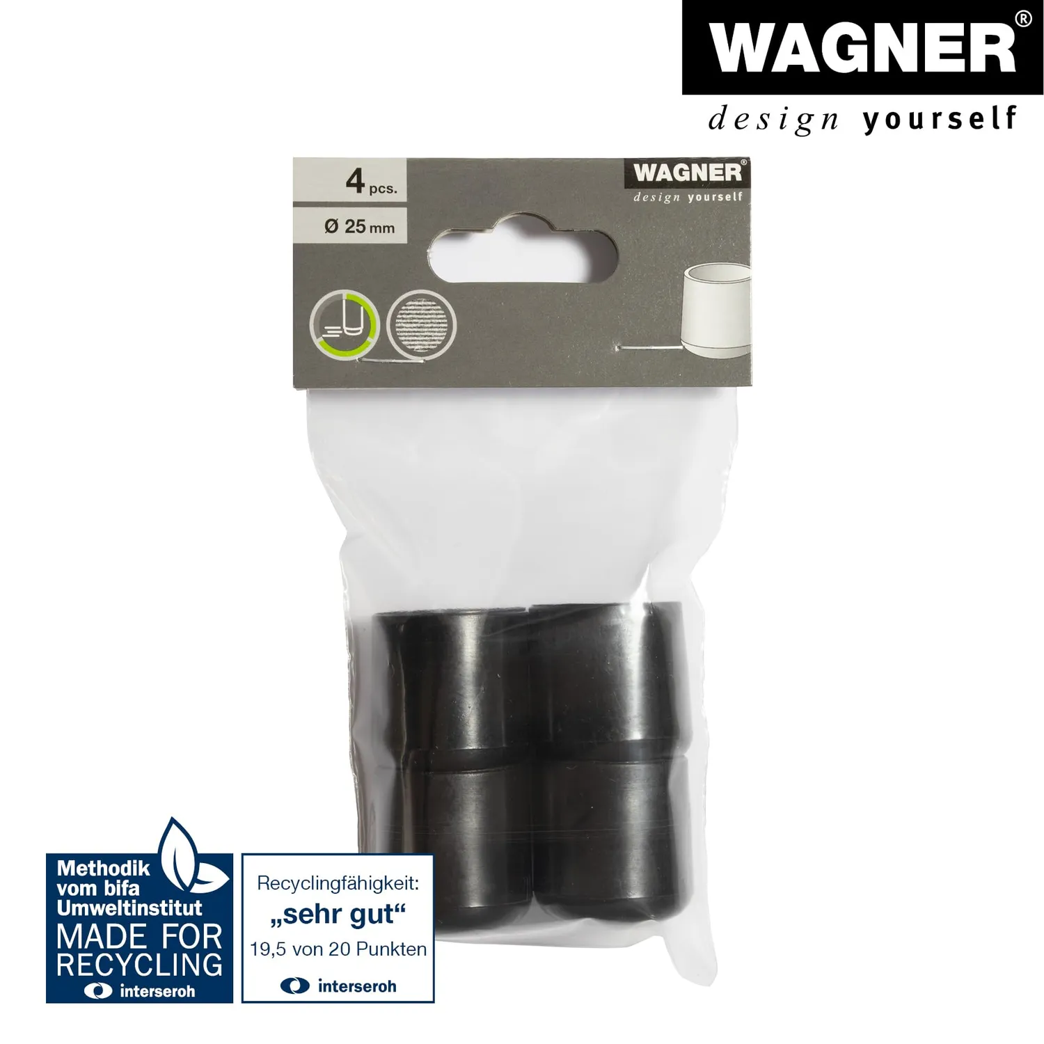 Wagner 15061799 tappi rotondi neri 4 pezzi