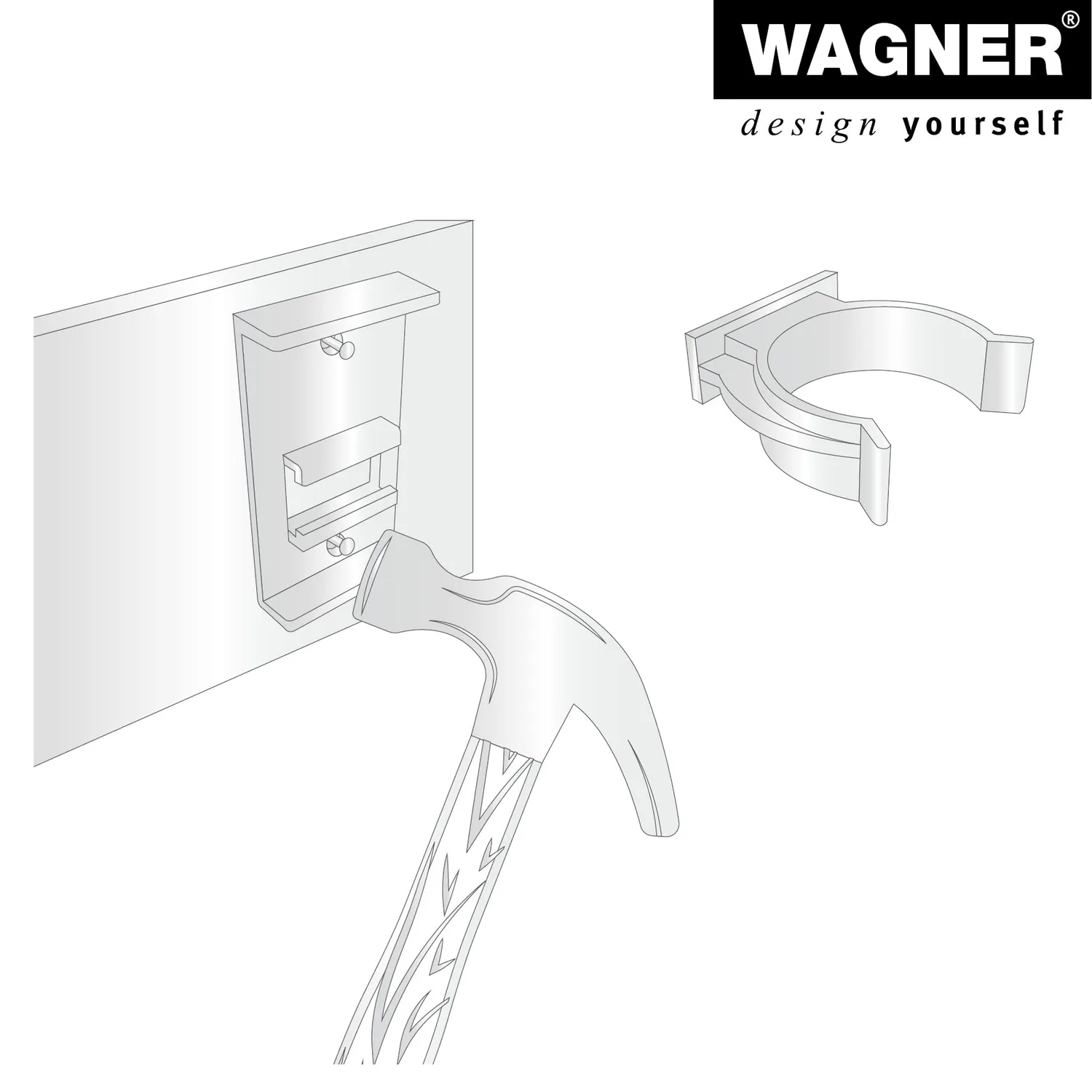 Wagner 12041400 clip fissaggio piedini 2 pezzi nere