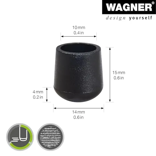 Wagner EH 0610 tappi tubi acciaio 4 pezzi neri scorrevoli