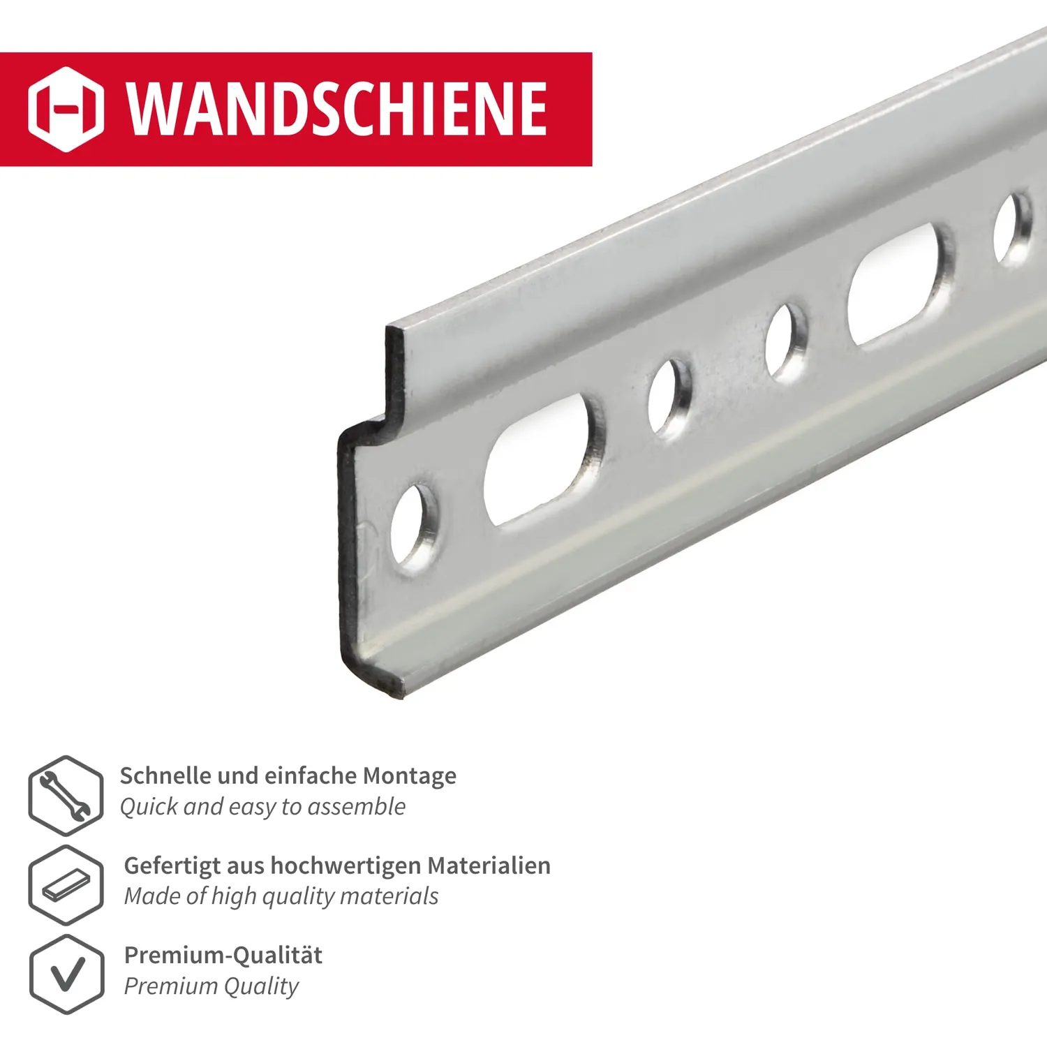 Gedotec Guida Montaggio acciaio 1250 mm binario pensili 120kg