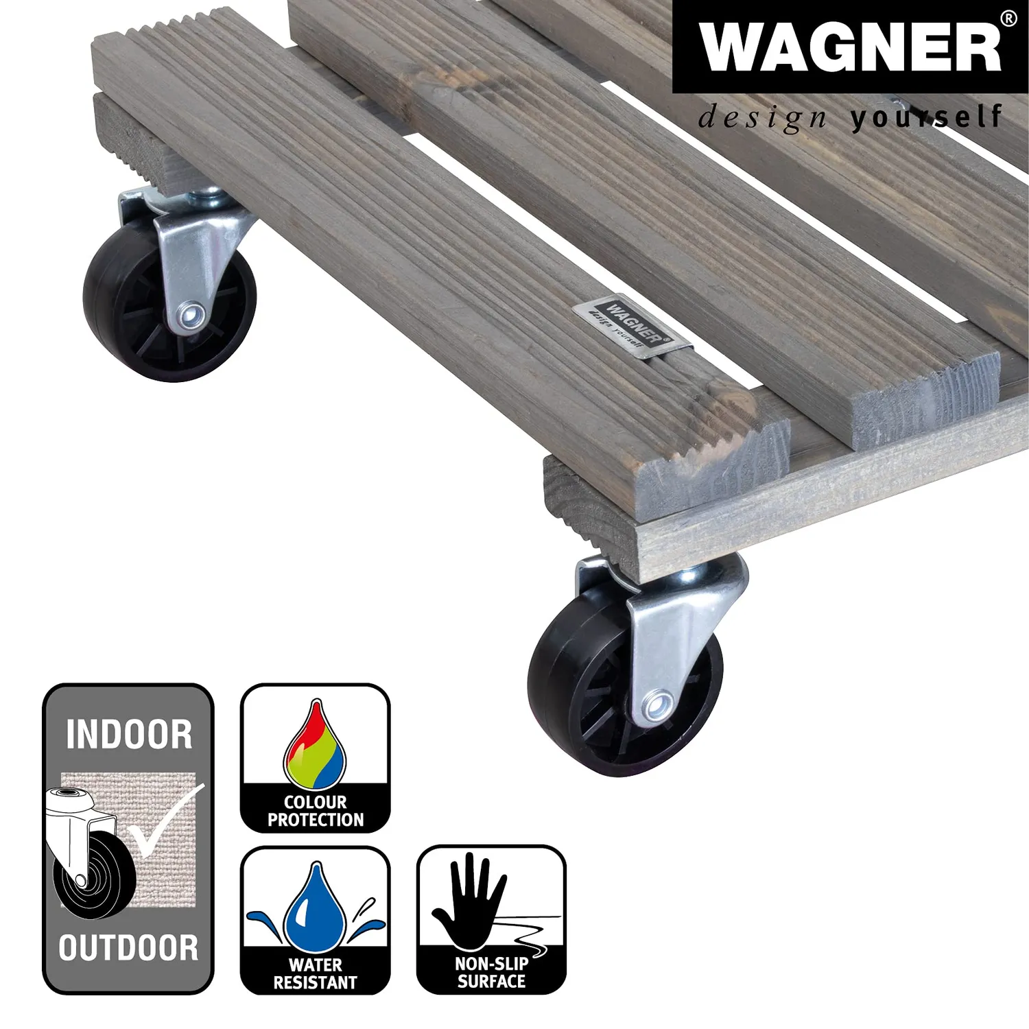 Wagner Vintage carrello piante legno 29x29 cm grigio 150 kg