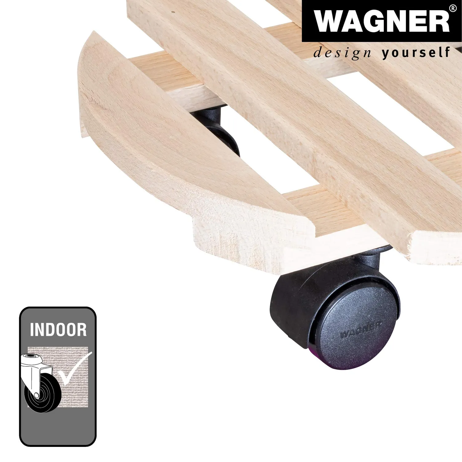 WAGNER carrello piante rotondo Ø30x8 cm faggio naturale