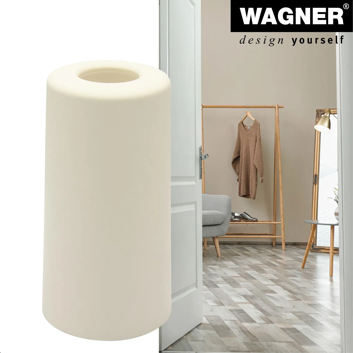 WAGNER VULKANO BIG Ø40x73 fermaporta bianco gomma 1 pezzo