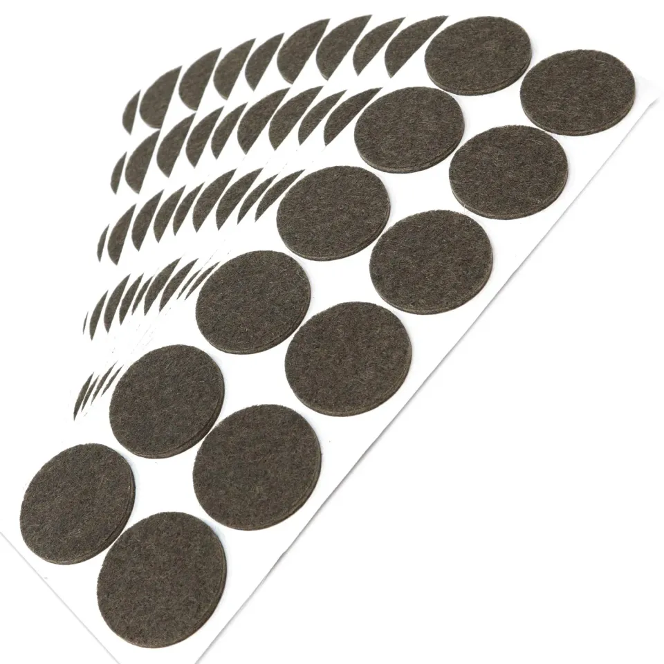 Adsamm Feltrini autoadesivi marroni Ø34 mm 120 pezzi feltro