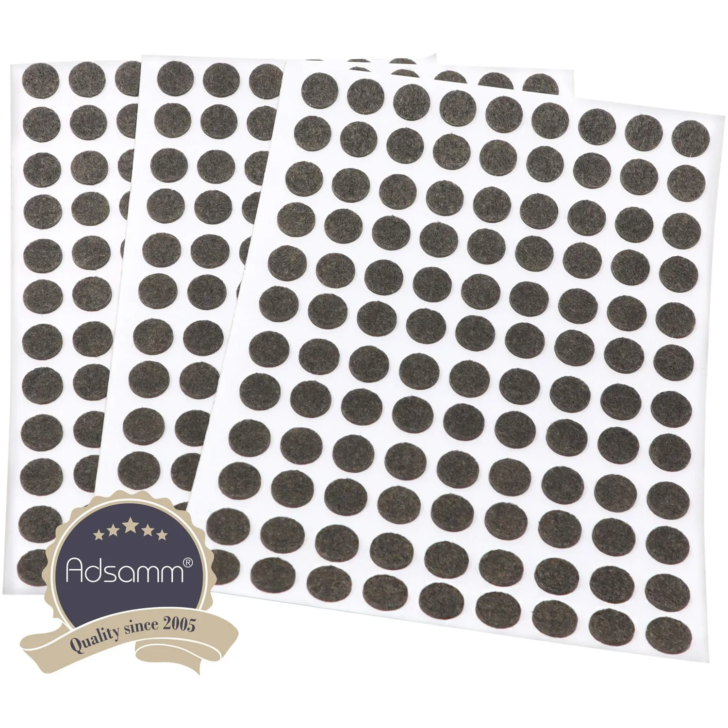 Adsamm ultrasottili feltrini per mobili rotondi Ø10mm marroni 324pz 1,5mm