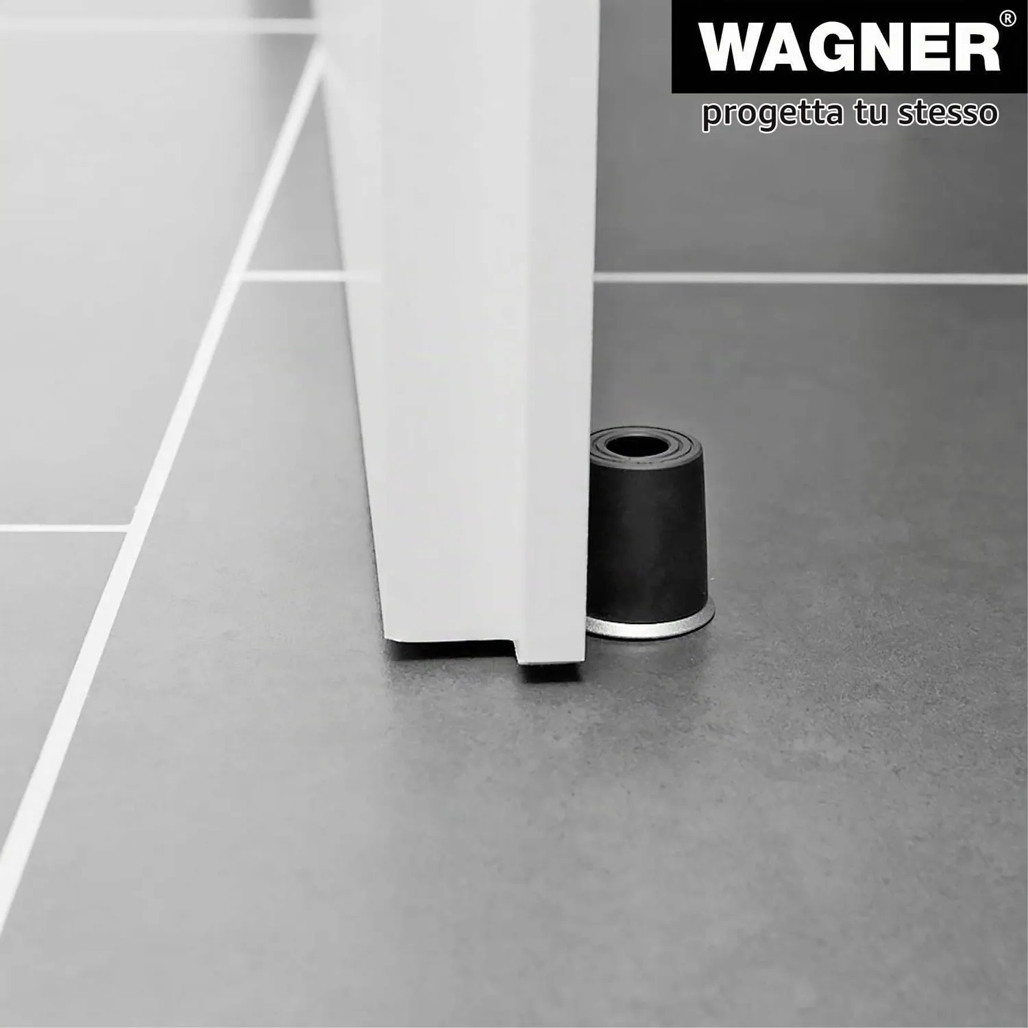 Wagner Vulkano Midi 15208111 fermaporta pavimento argento nero