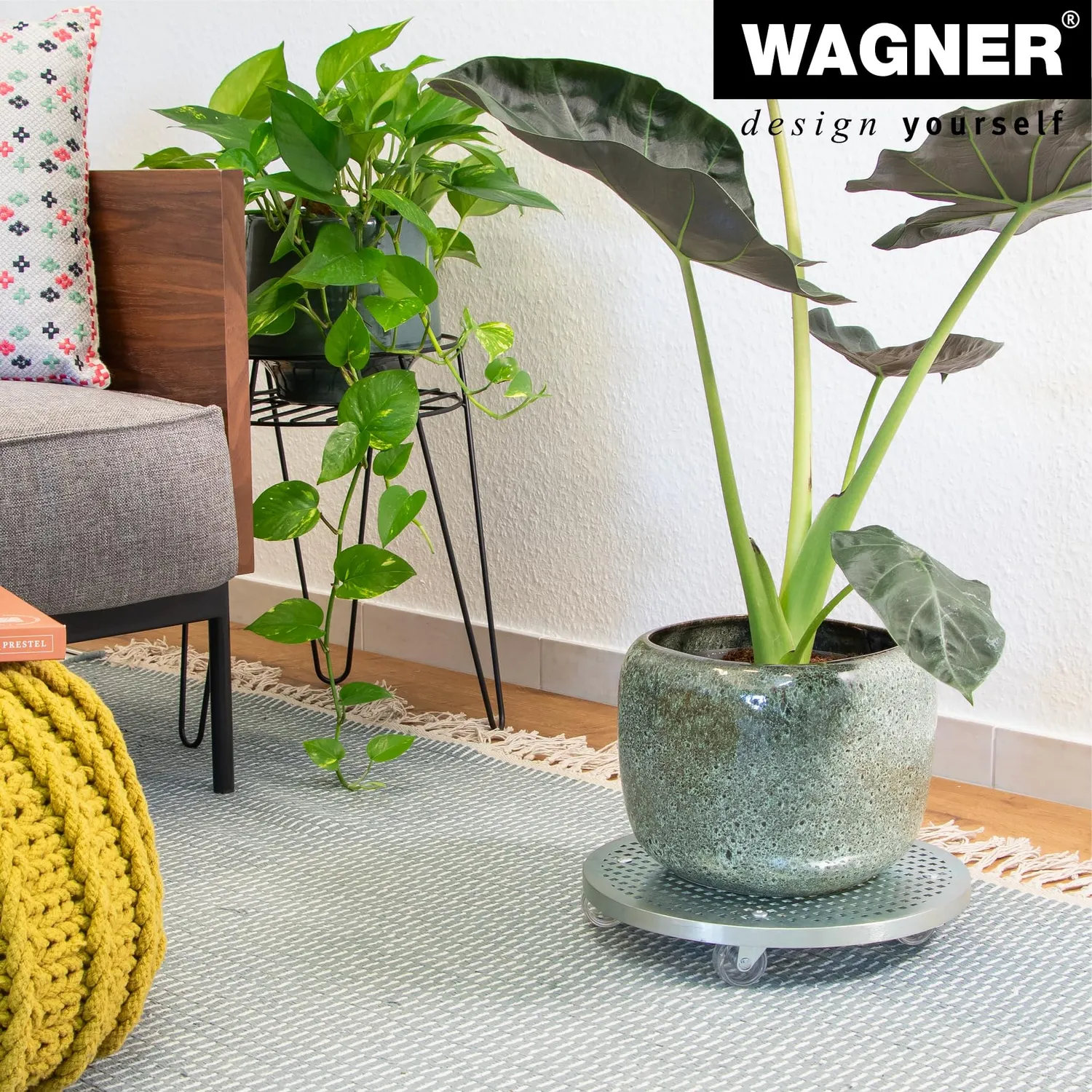 Wagner GH 0951 sottovaso con ruote Ø30 acciaio zincato 50 kg