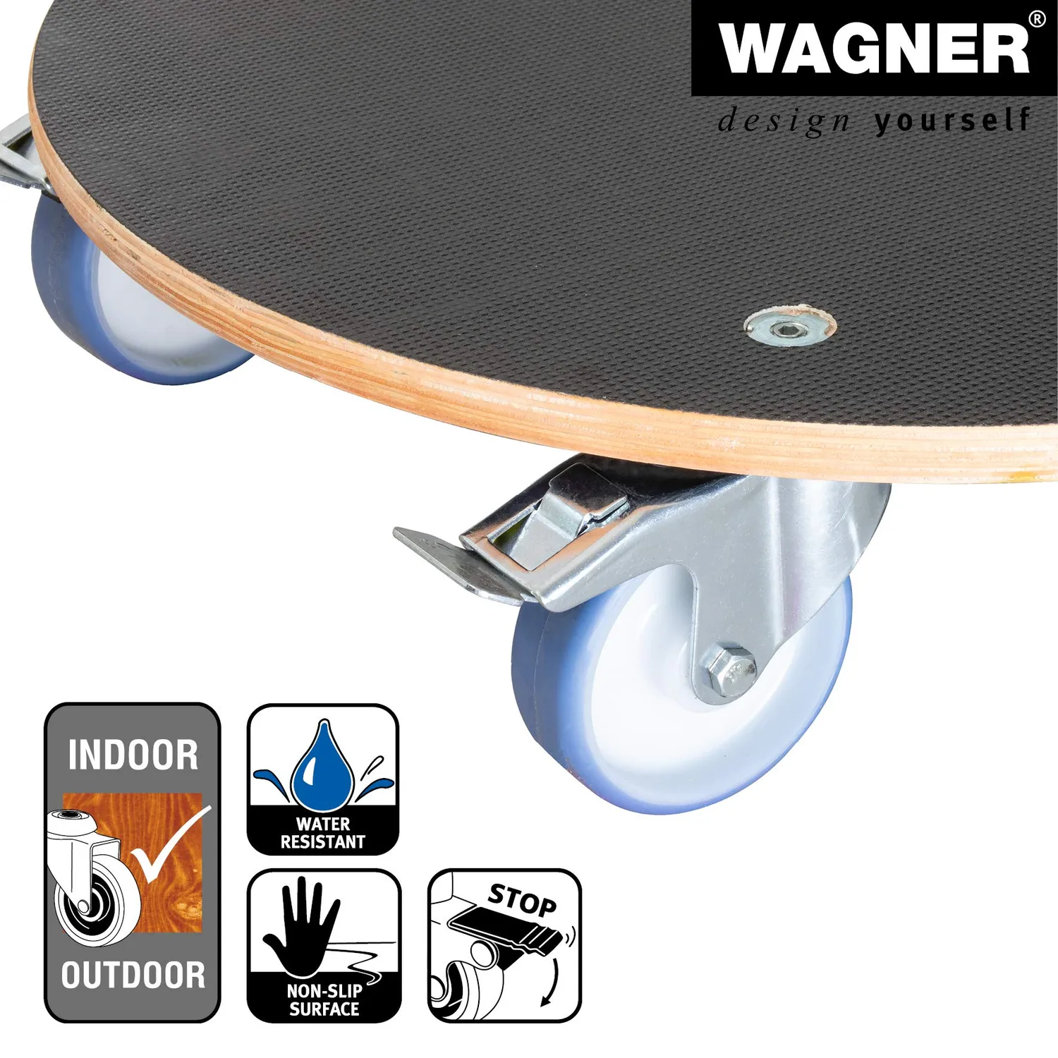 Wagner carrello portavaso legno Ø 58 cm marrone da esterno