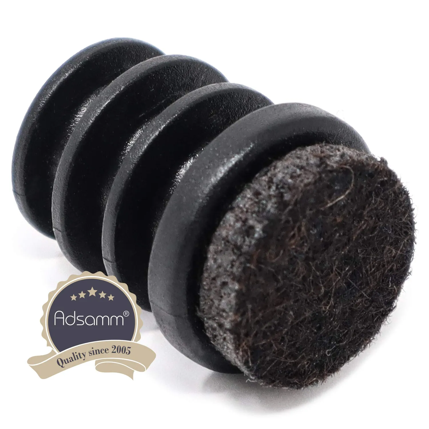 Adsamm puntali alettati con feltro tondi ø 16-18 mm neri 100 pezzi