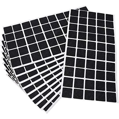 Adsamm 20x20 mm feltrini quadrati neri 500 pezzi ultrasottili