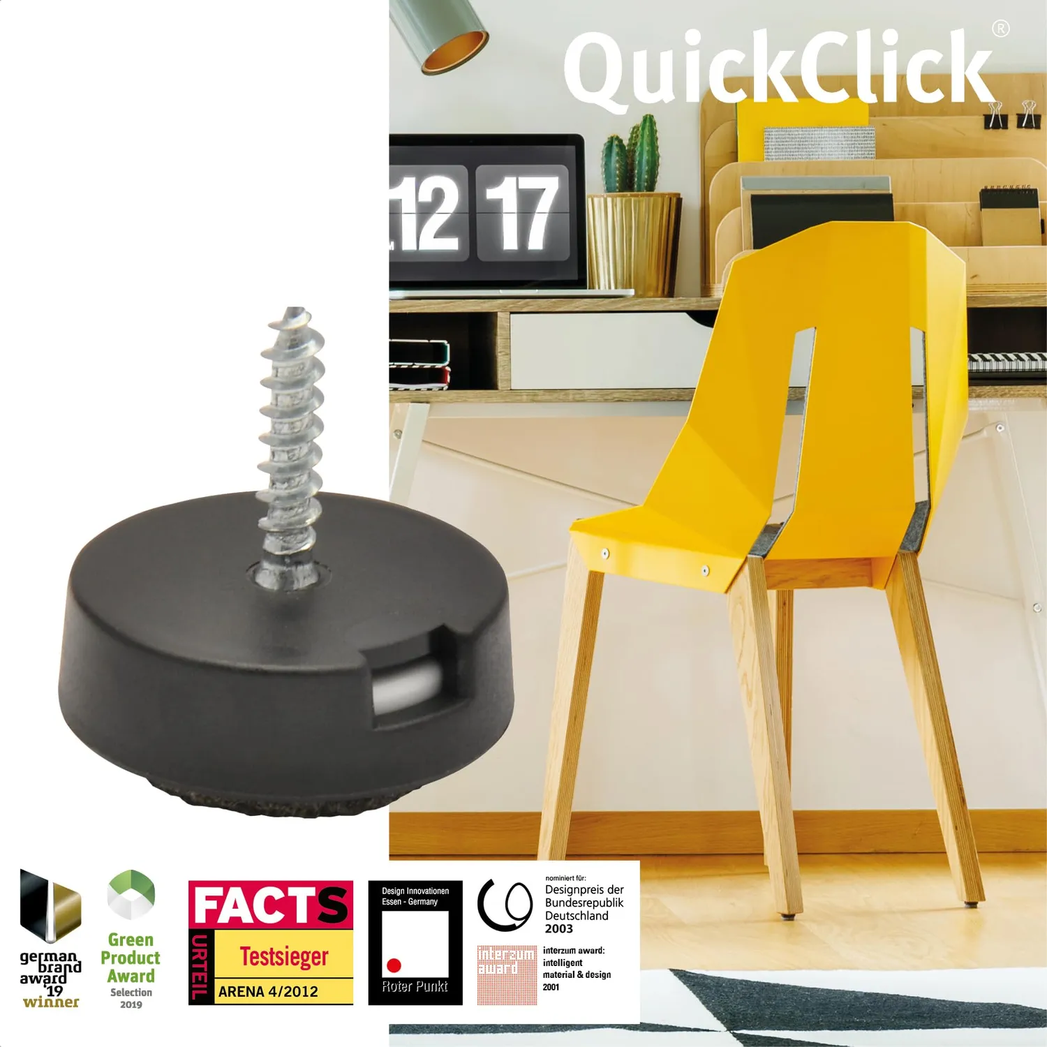 WAGNER QuickClick DUO Pattini 20 mm Feltro-Plastica 4 pz