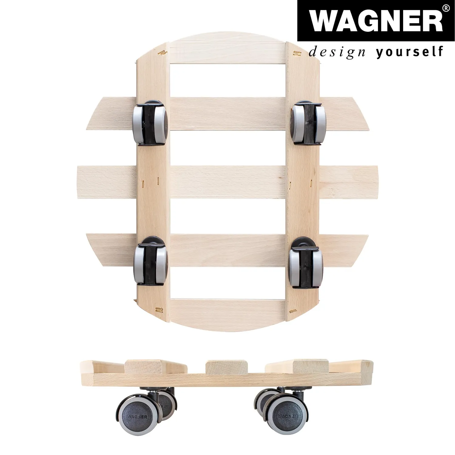 Wagner Paletti carrello piante sottovaso rotondo faggio