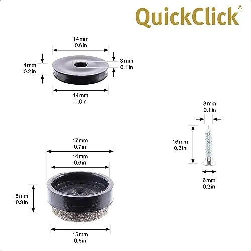 Wagner QuickClick 16791099 feltrini avvitare set 4 pezzi Ø17 mm feltro
