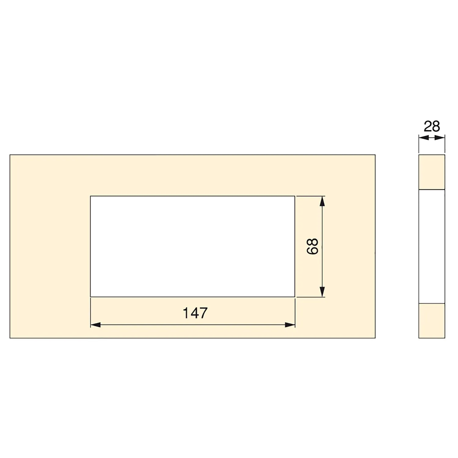 Emuca Passacavo Rettangolare 160x80 Anodizzato Opaco 5 Pezzi