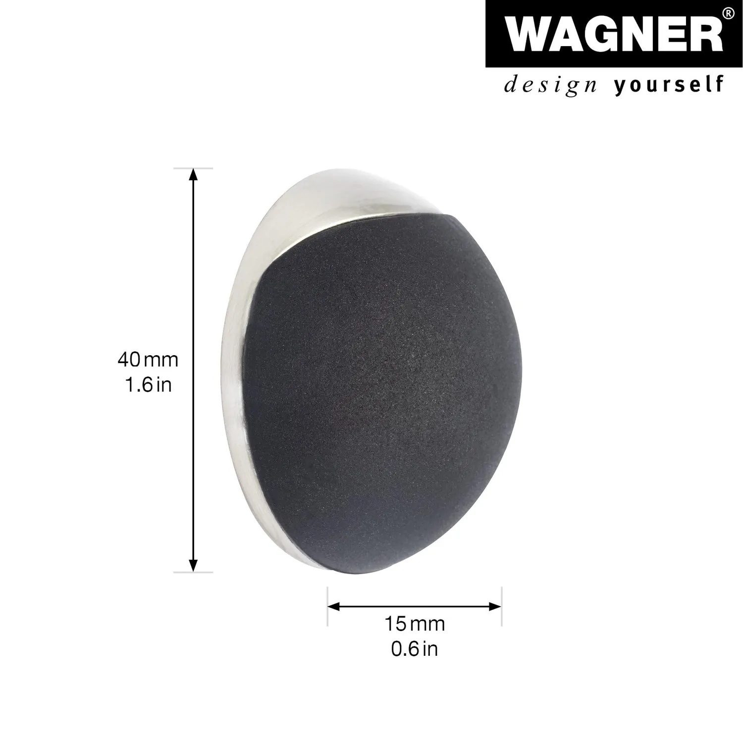 Wagner Screw or Glue 15513111 fermaporta muro argento/nero