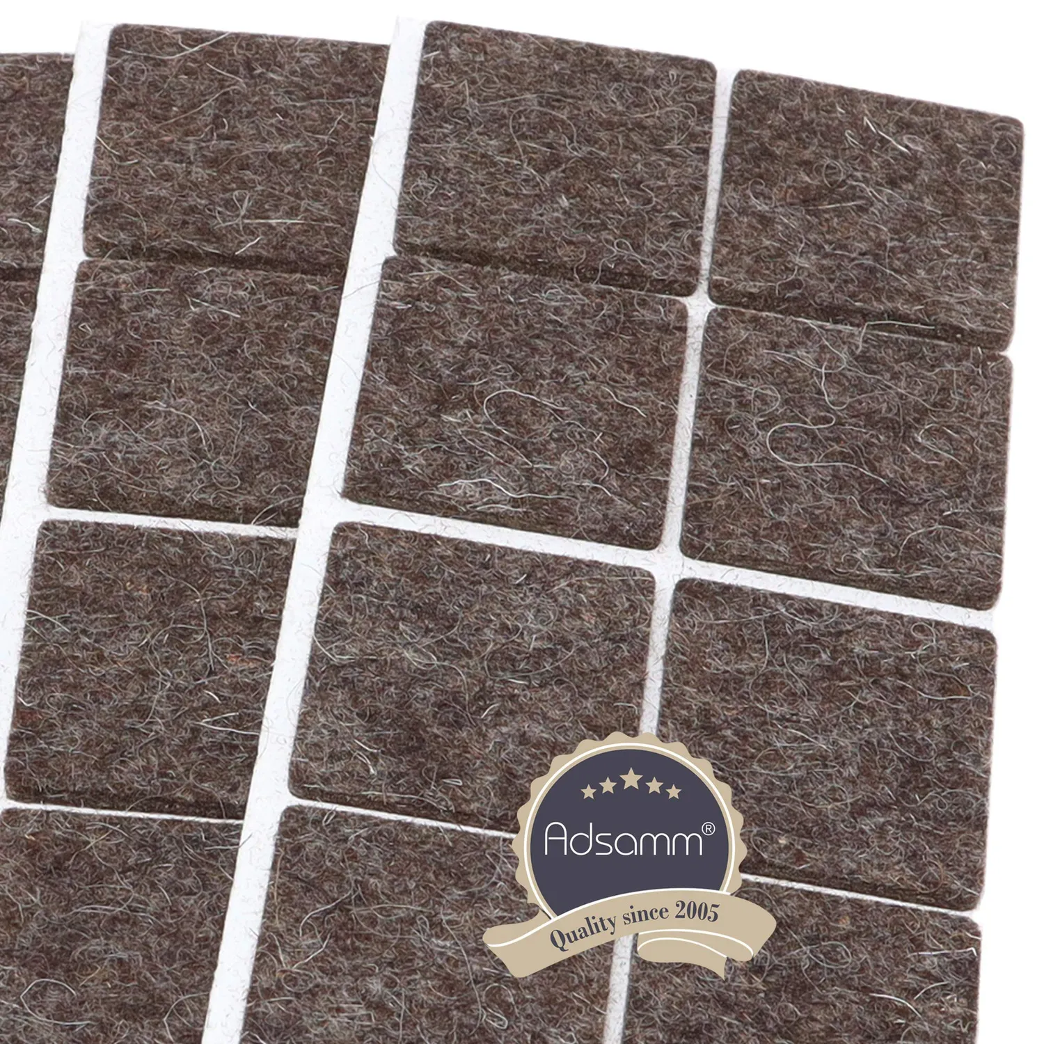 Adsamm Quality Feltrini Lana 35x35 mm Marroni 36 pz Quadrati