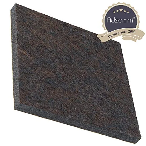 Adsamm Quality feltrini quadrati 70x70 mm marroni 32 pezzi 5,5 mm