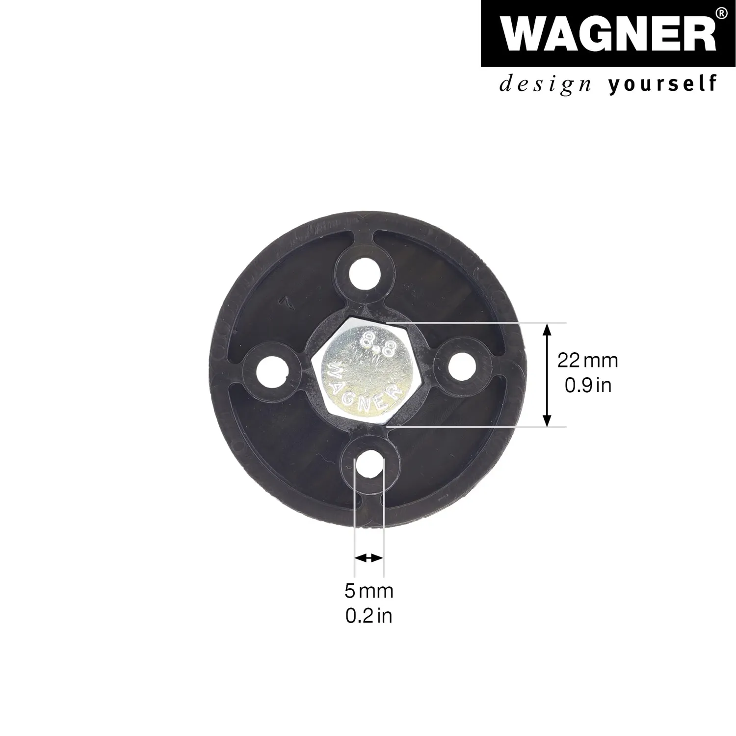 WAGNER TENO ST 3986 piastra avvitamento nera M10 1 pezzo