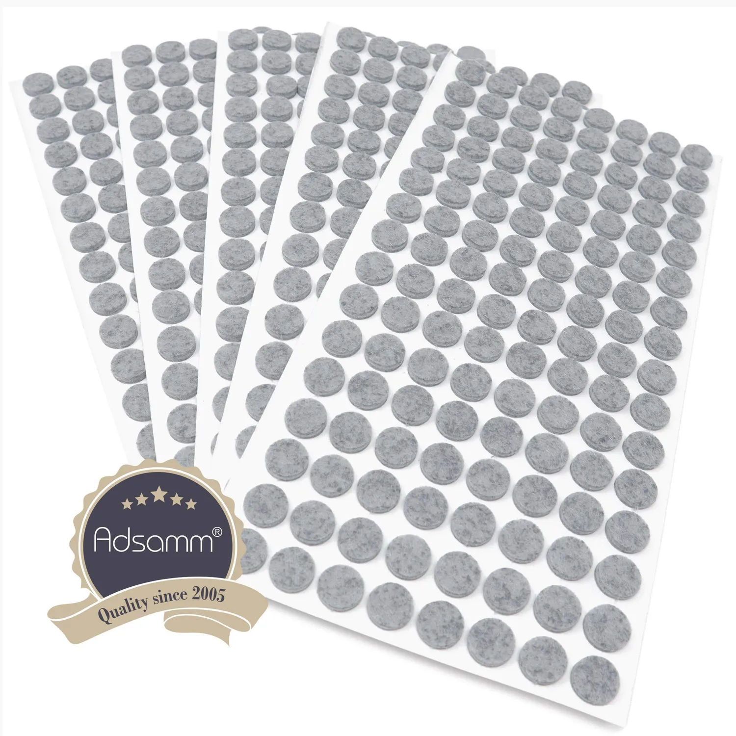 Adsamm Feltrini Autoadesivi Ø12 mm Grigio 640 pz Antigraffio