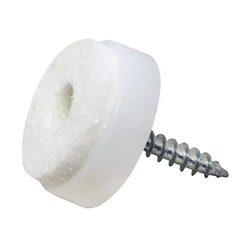 Adsamm Feltrini con vite Ø 20 mm 100 pezzi bianchi feltro