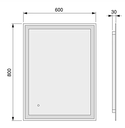 Emuca Specchio bagno LED 60x80 cm touch antiappannamento