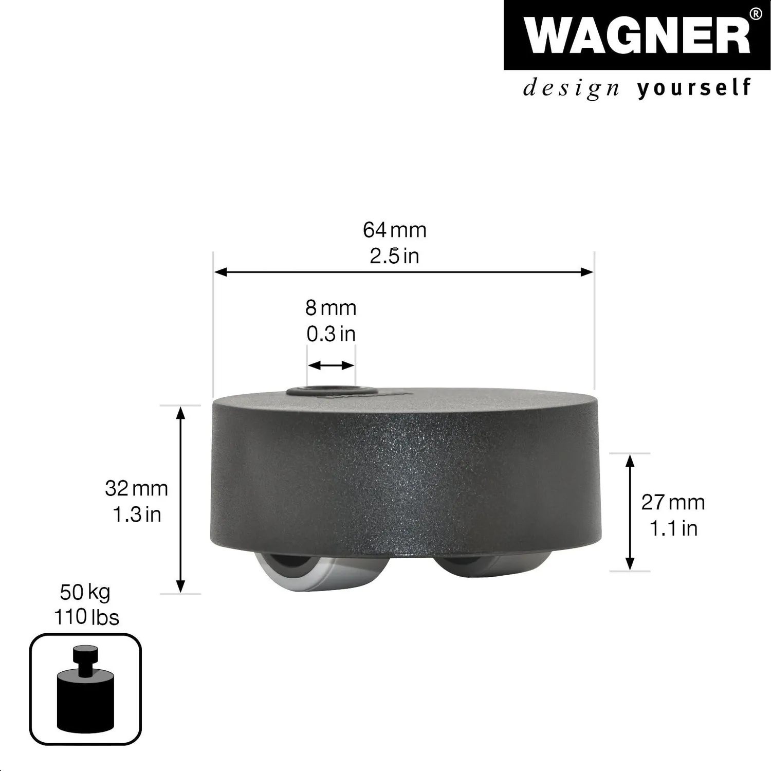 Wagner Rondo RO 7270 rotella bassa nera 27 mm morbida
