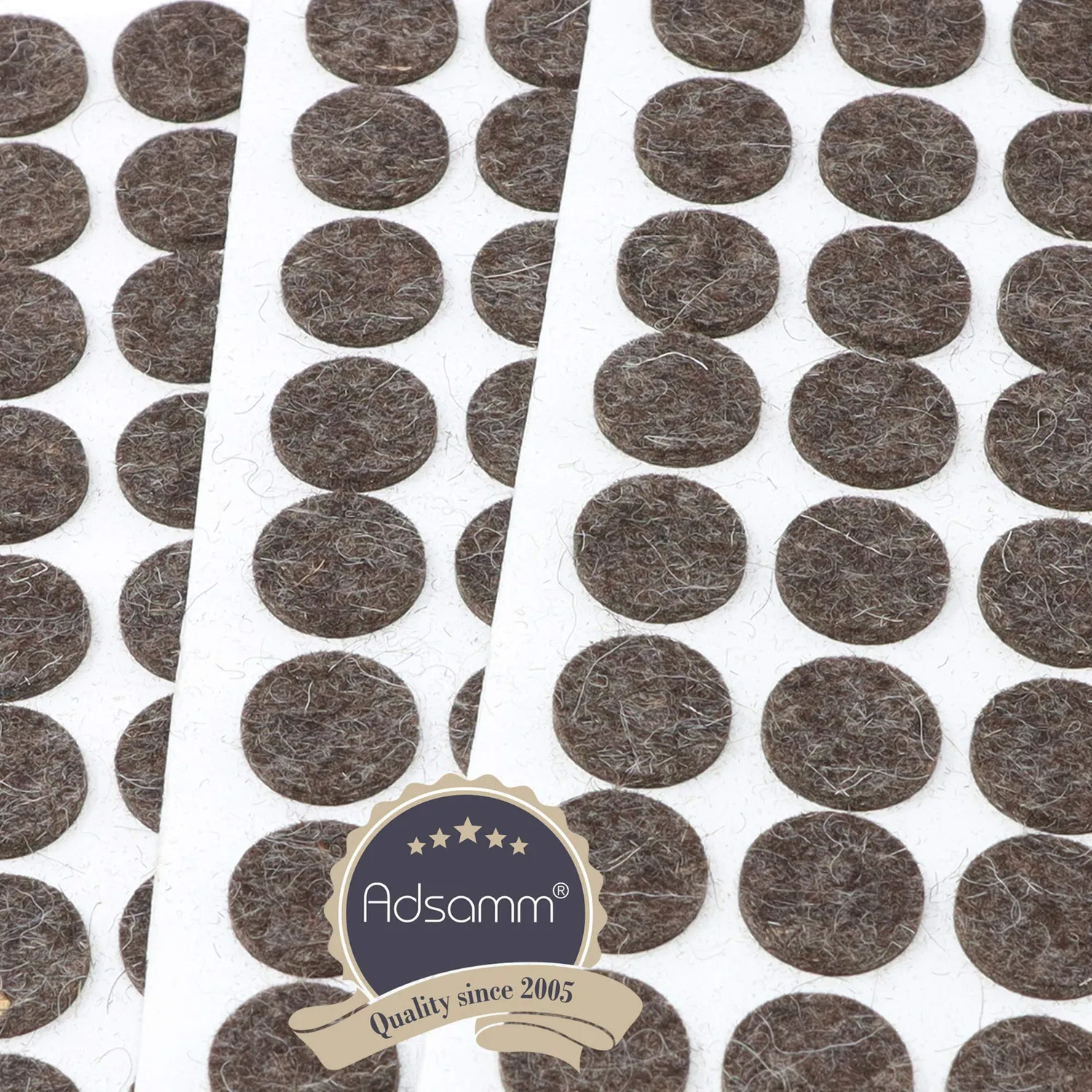 Adsamm Quality Feltrini Lana Ø18 mm Marroni 40 Pezzi