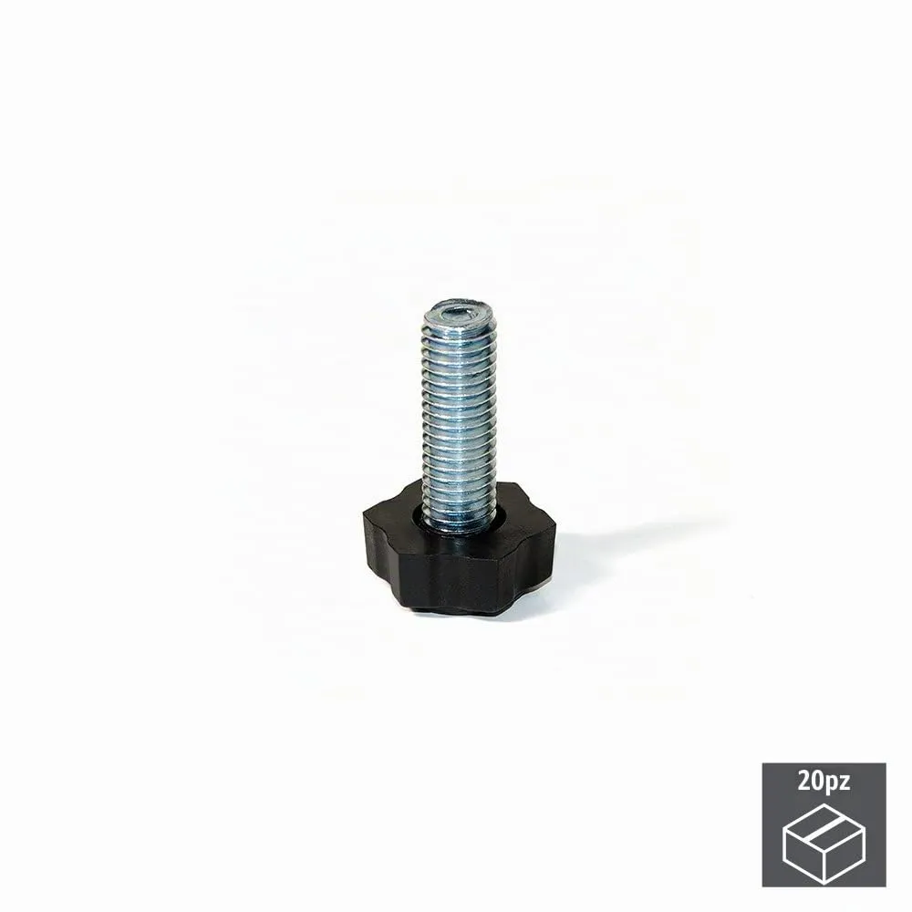 Emuca 2020605 piedino regolabile M8x30 20 pezzi nero
