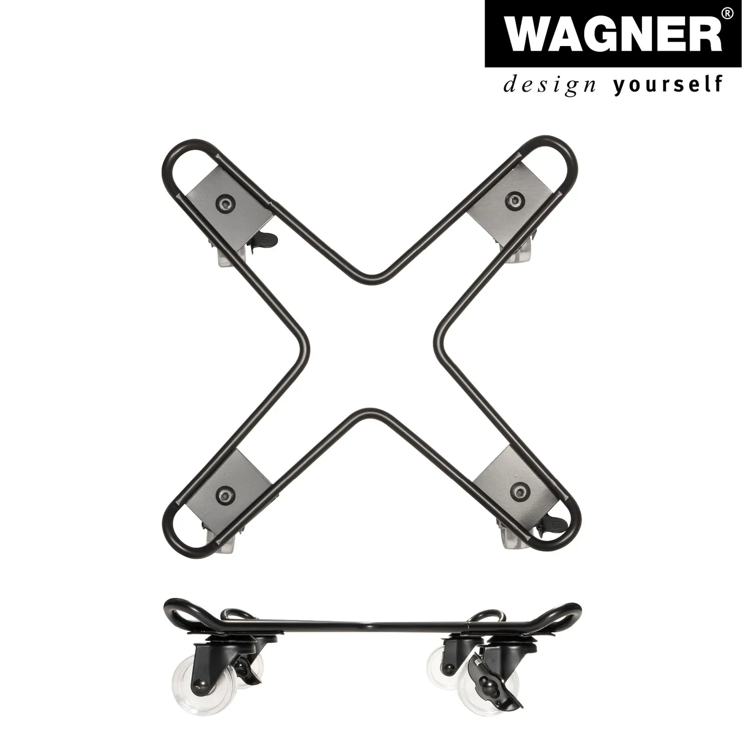 WAGNER Draht 20096101 sottovaso ruote Ø33 cm 60 kg nero