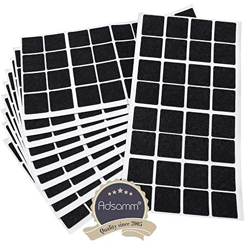 Adsamm feltrini ultrasottili 25x25 mm neri 320 pezzi 1,5 mm