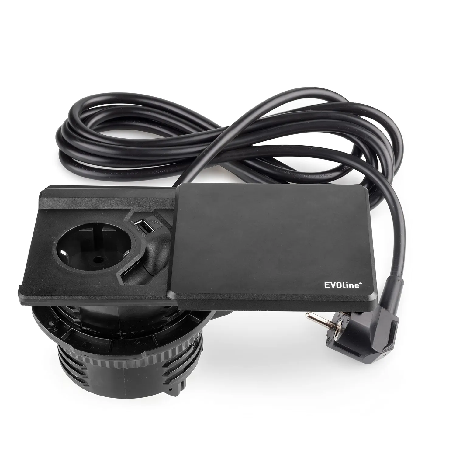 Emuca Backflip multiconnettore incasso 2 Schuko 1 USB inox