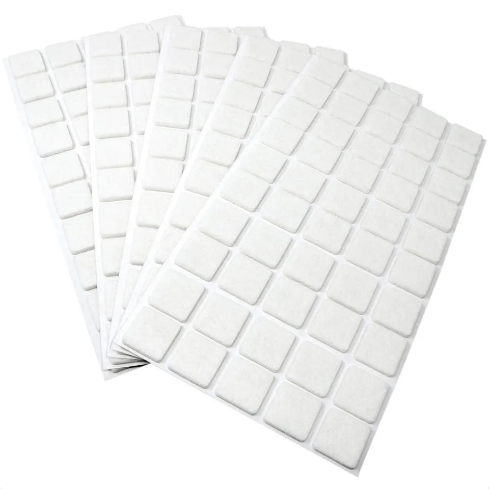 Adsamm Feltrini Autoadesivi 20x20mm Bianchi 250 Pezzi Quadrati