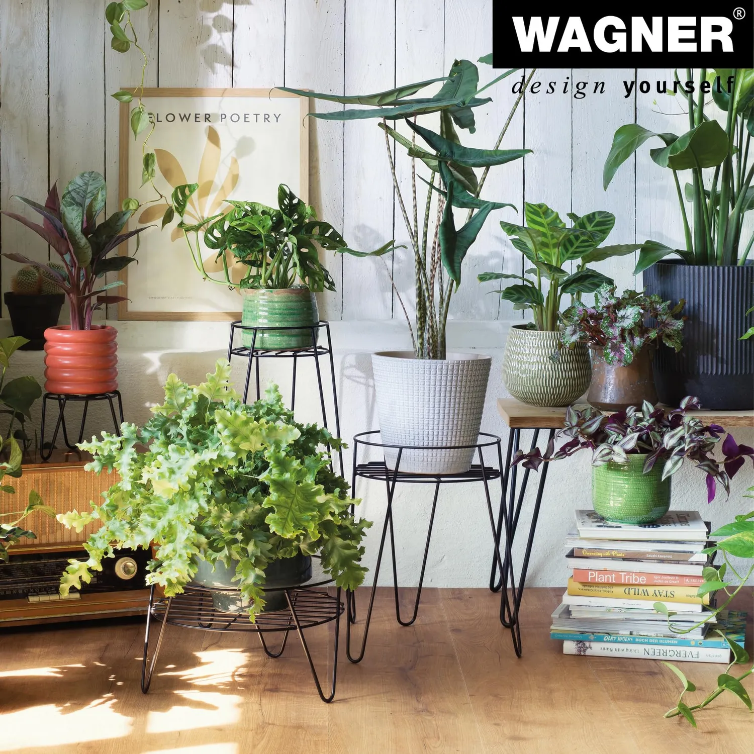 Wagner Retro GH 0680 portavaso acciaio Ø38 nero 25 cm