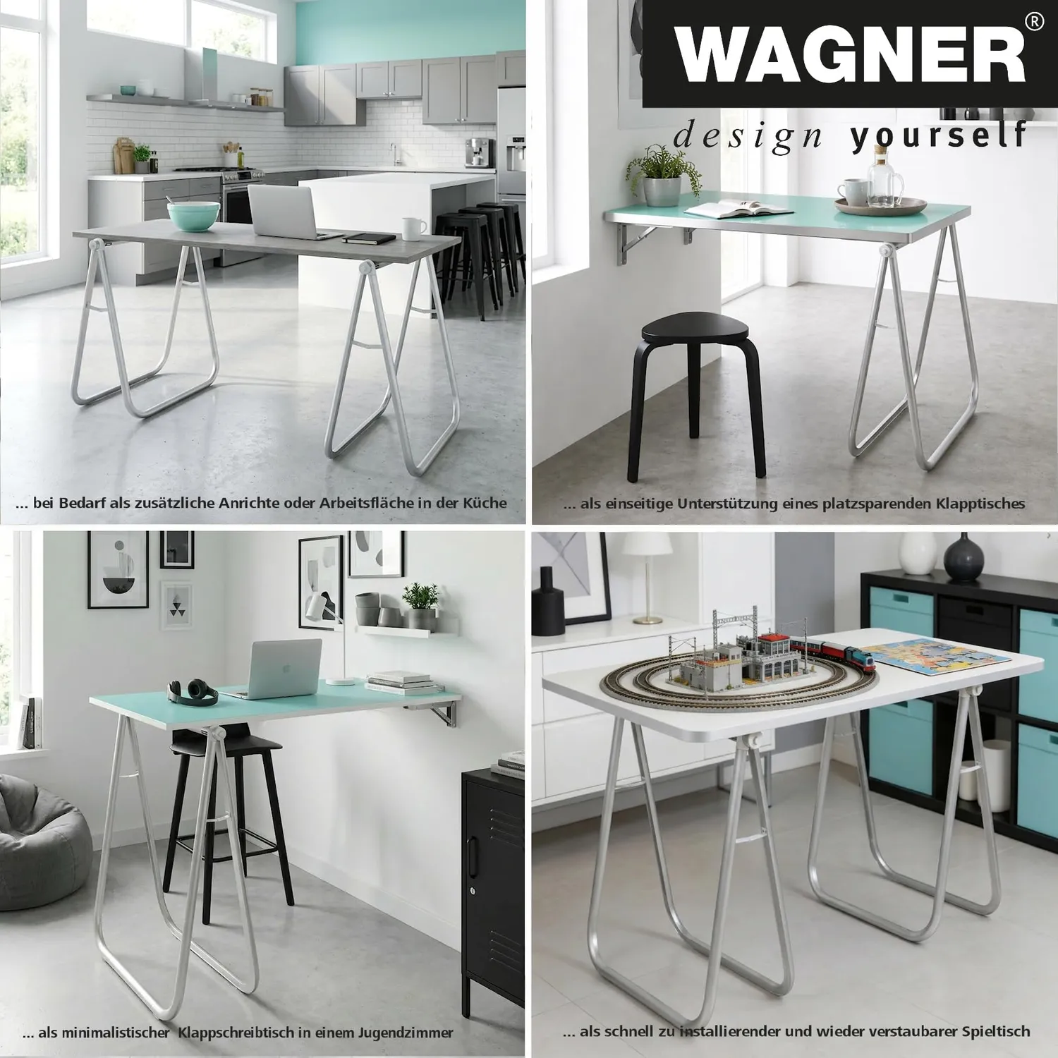 Wagner Exclusiv Style 12641201 cavalletto pieghevole alluminio 78 cm