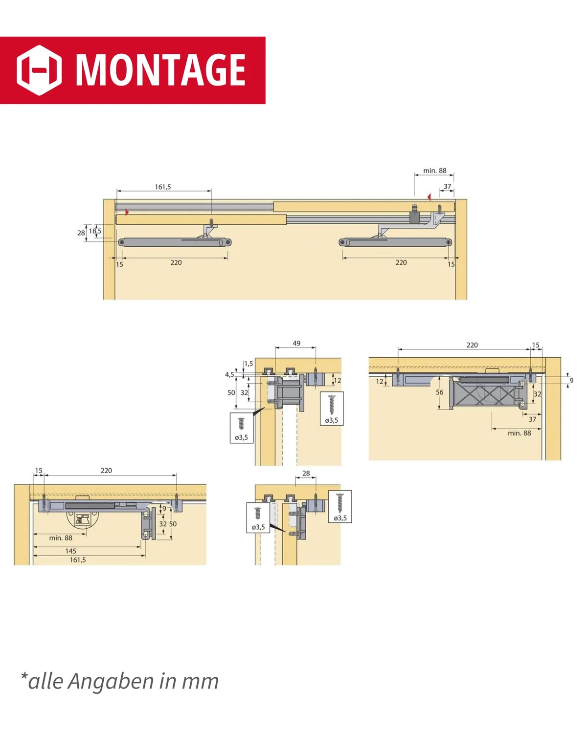 Gedotec Slide Line 55 rotella porta scorrevole 15 kg