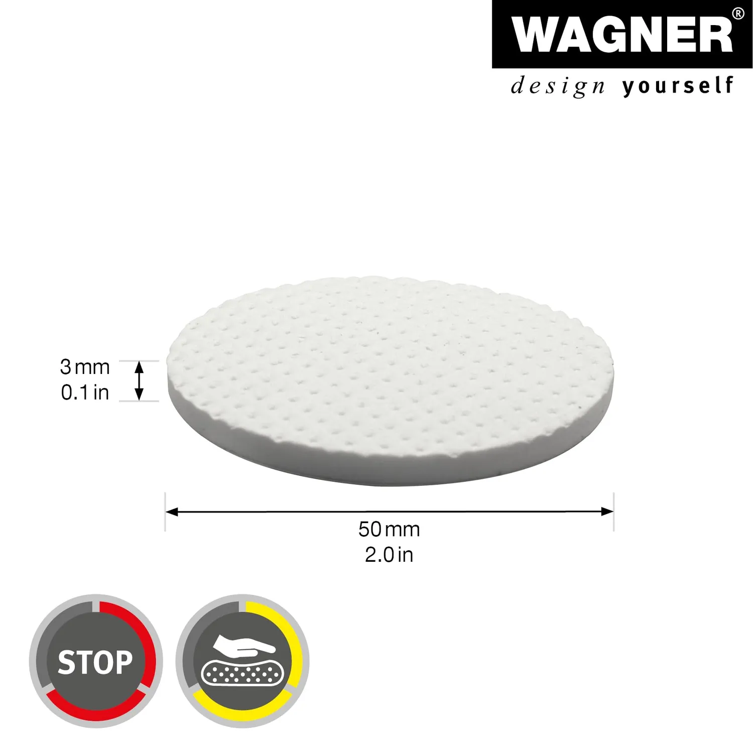 Wagner 16025099 Soft Pads EVA Bianchi 50mm 4 Pezzi