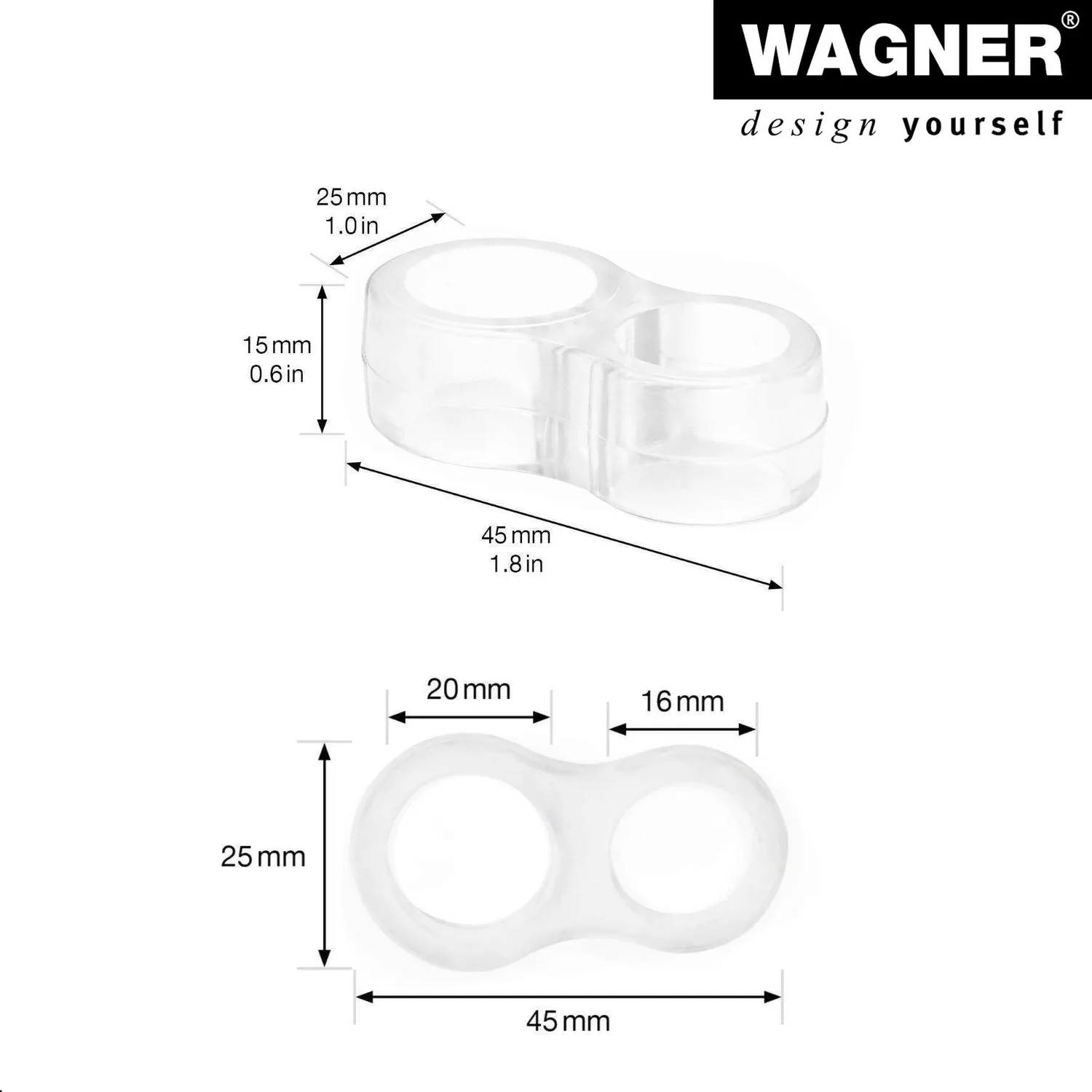 Wagner 15526004 fermaporta parete trasparente 4 pz