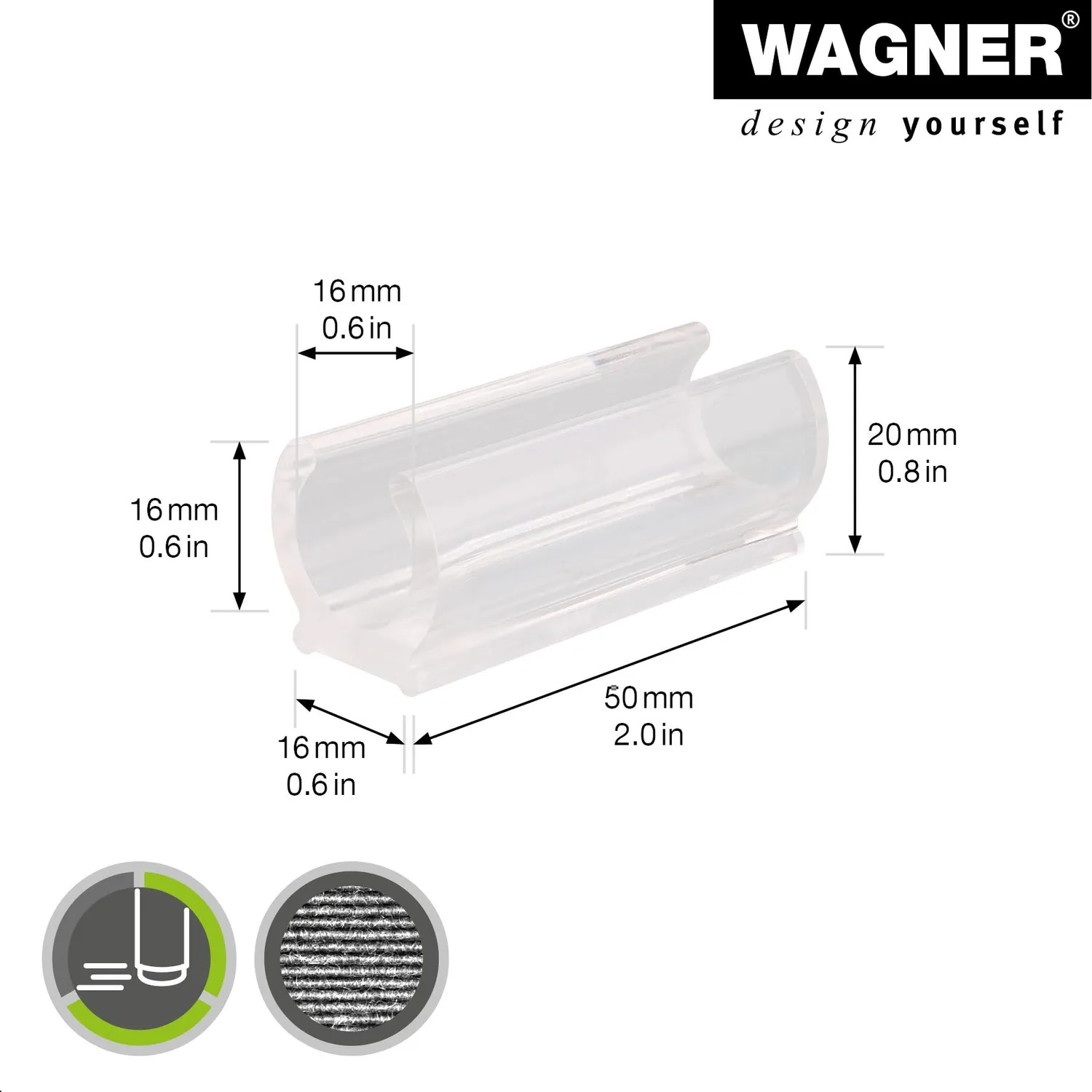 Wagner EH 0681 15068199 tappi tubo rotondo 4 pezzi trasparenti innesto