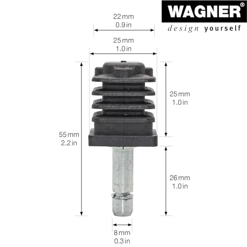 WAGNER RO 0085 perno con manicotto quadrato 2 pezzi acciaio
