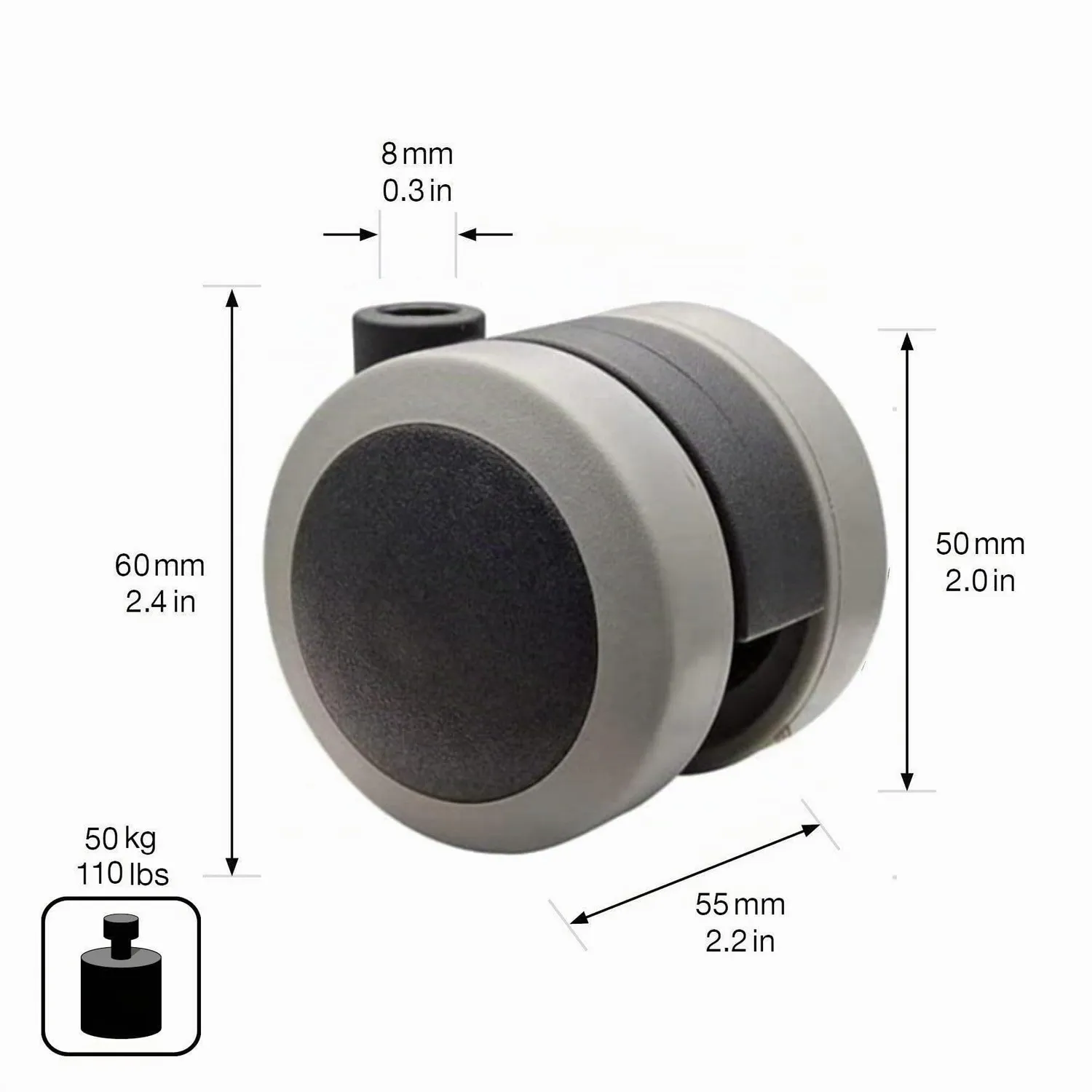 Wagner Soft RO 2223 ruote mobili Ø50 mm set 4 pezzi 50 kg