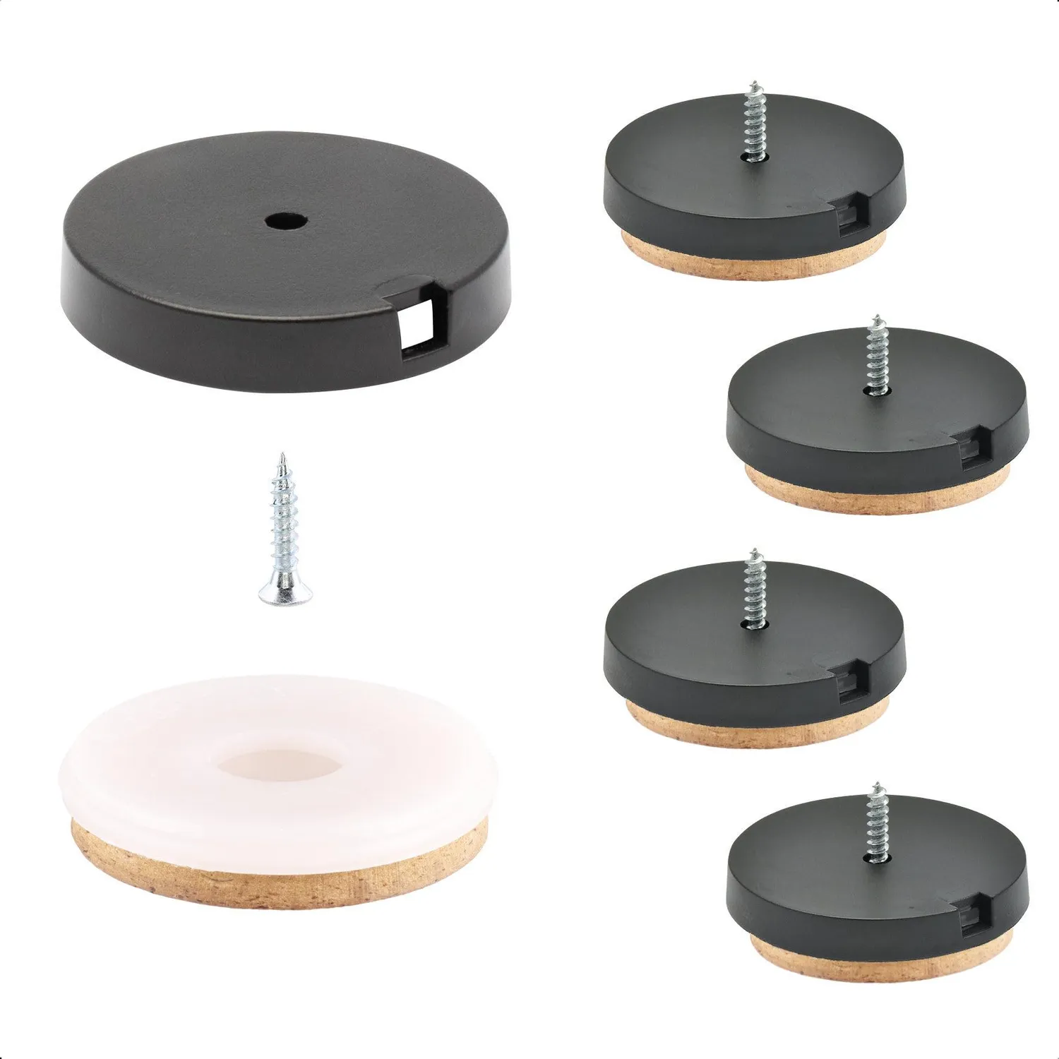 Wagner QuickClick 16782700 feltrini avvitare 4 pezzi Ø50mm