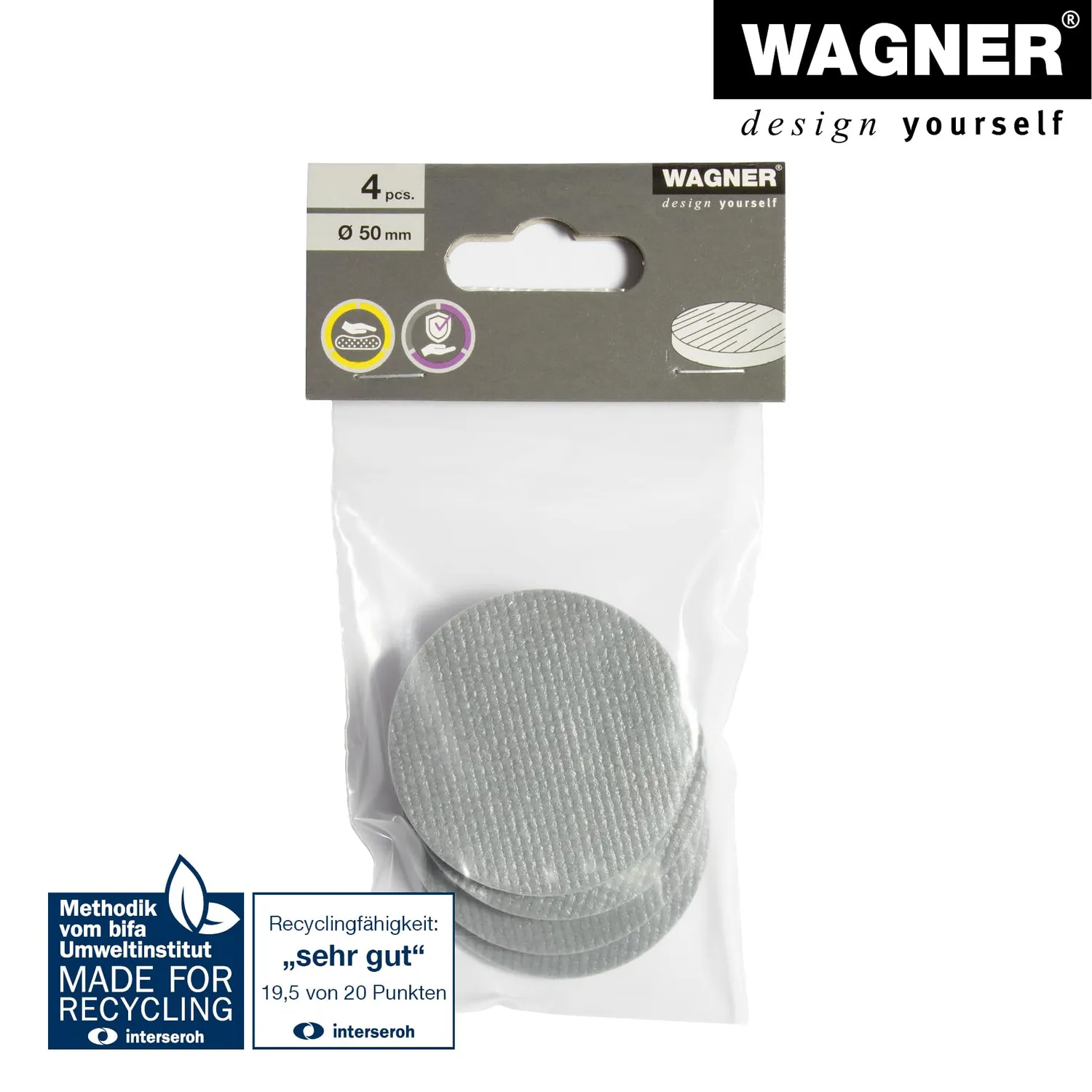 Wagner Soft Pads EH 0350 paracolpi adesivi Ø50 mm grigi 4 pz