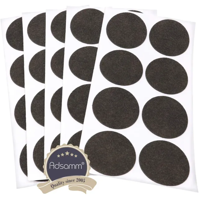 Adsamm feltrini ultrasottili ø50 mm marroni 40 pezzi 1,5mm