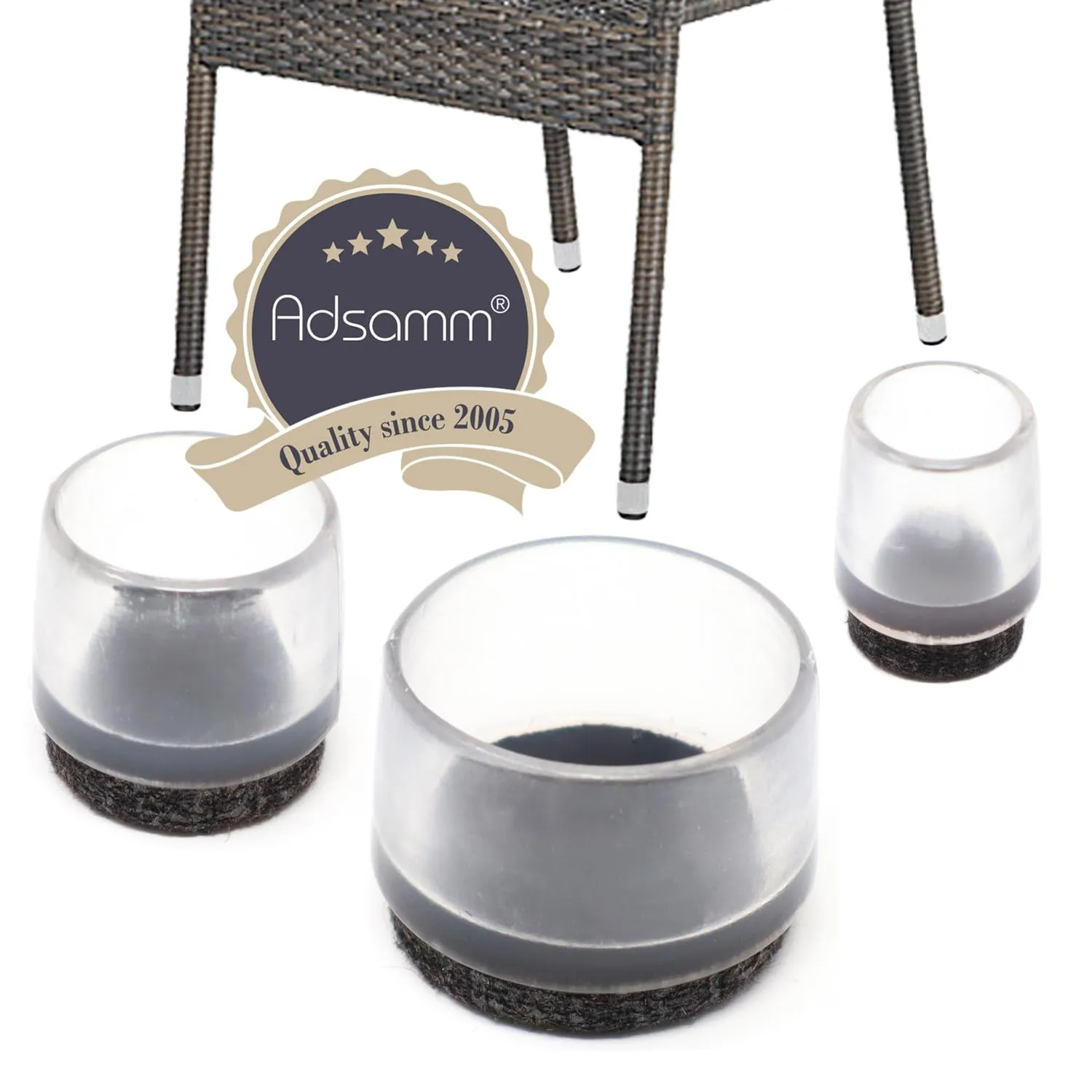 Adsamm puntali con feltro trasparenti Ø 19-20 mm 4 pezzi