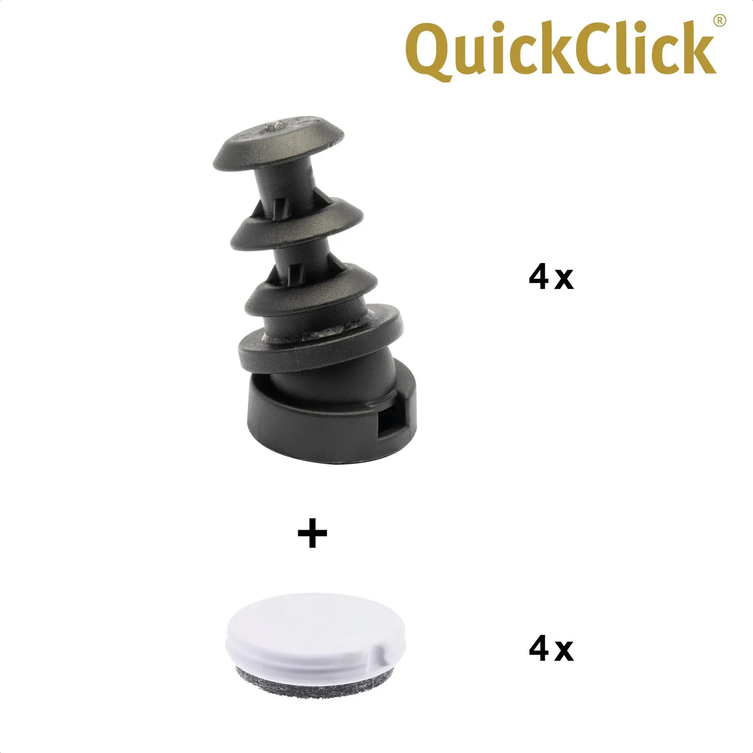 WAGNER QuickClick Inserto DUO Feltro 16/20 mm Set 4 Pezzi Lana
